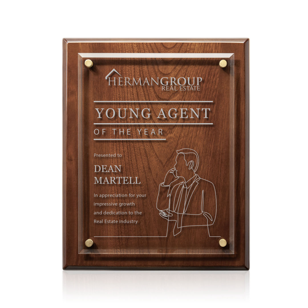 Caledon Plaque - Walnut/Gold 8
