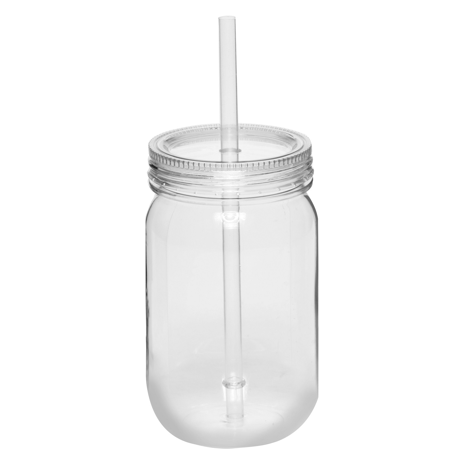 Plastic Mason Jar with Lid and Straw, 24 oz. 2