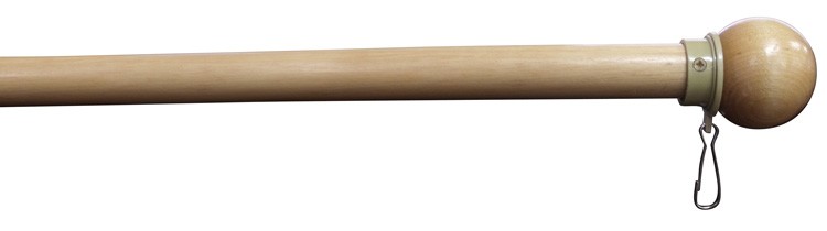 60 in. x 1 in. Solid Birch Flag Pole with with Swivel Ring and Wood Ball