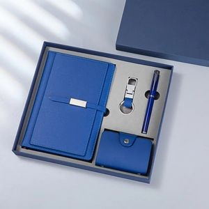 Card Holders Pen Keychain Leather Notebook Gift Sets 3