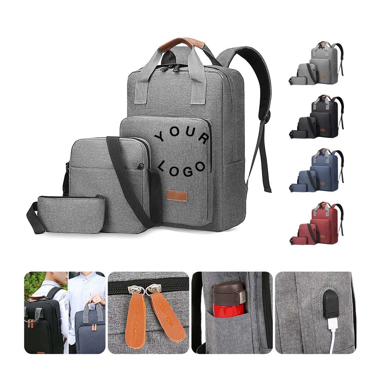Durable Commuter Travel Bag Set with Side Pockets 2