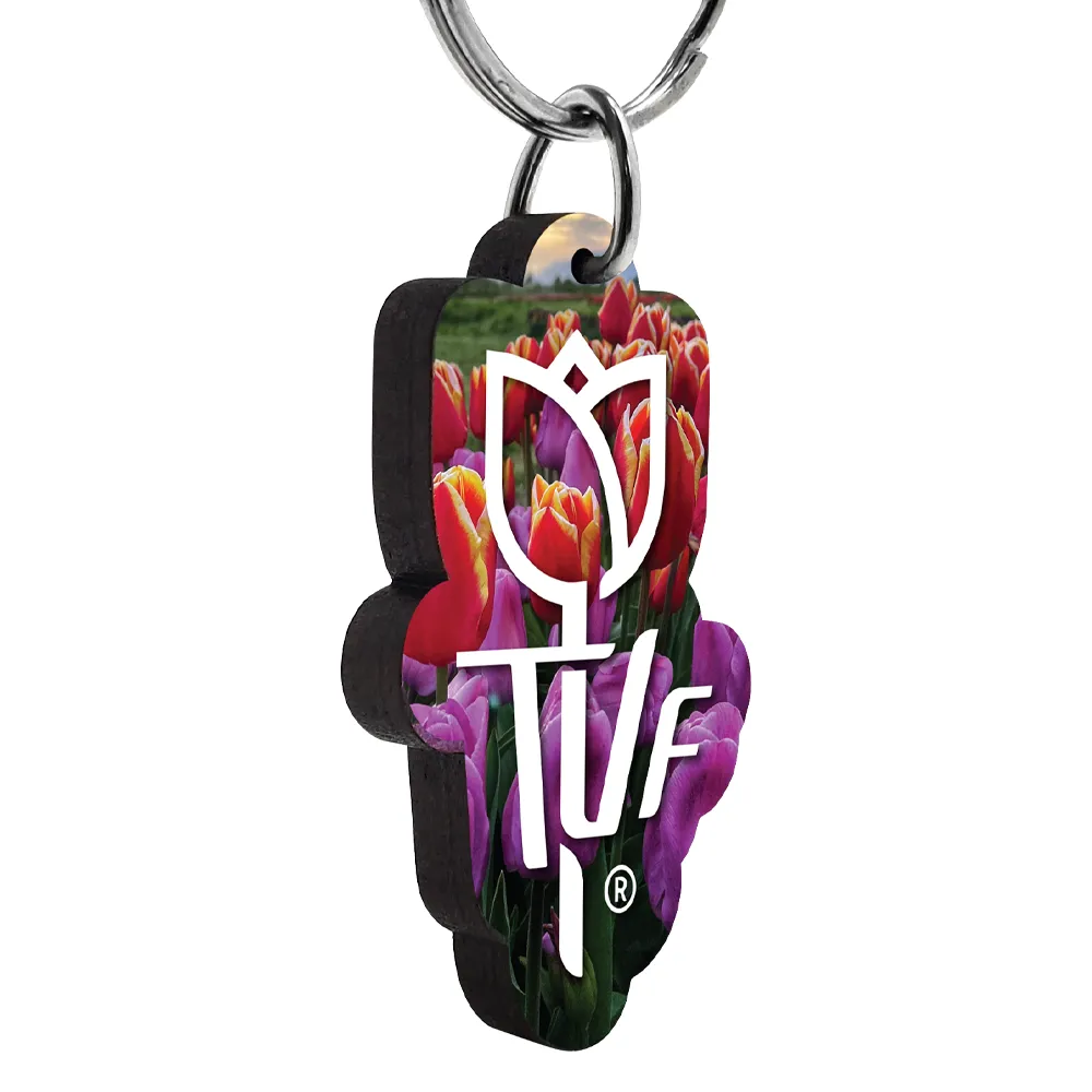 1/8" Ultra Vivid Recycled Wood Keychains 1