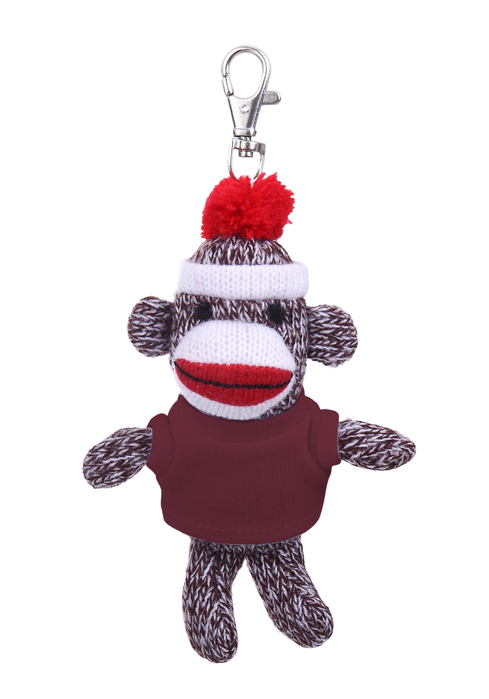 Plush Original Sock Monkey Keychain with Tee 1