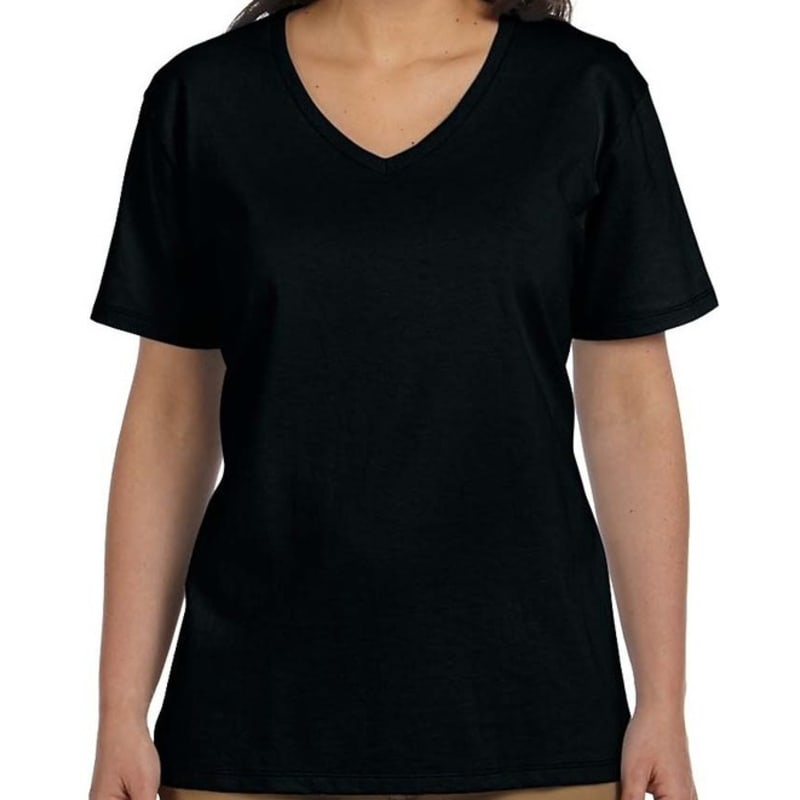 Hanes Ladies 5.2 Oz. ComfortSoft® V-Neck Cotton T-Shirt 6