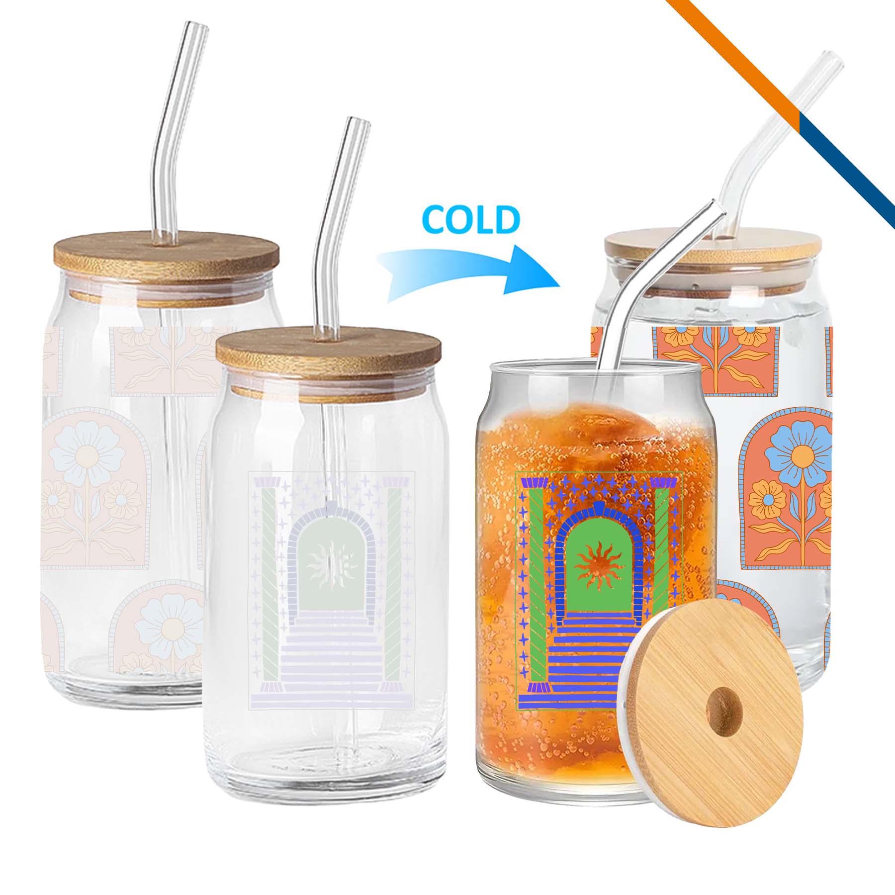 Talen Cold Color-Changing Mason Jar - 16 OZ. 2