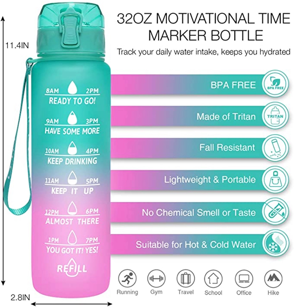 32oz Bottle With Time Marker For Adults 19