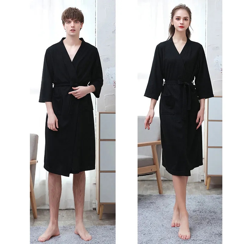 3/4 Sleeve Waffle Robe Unisex 4