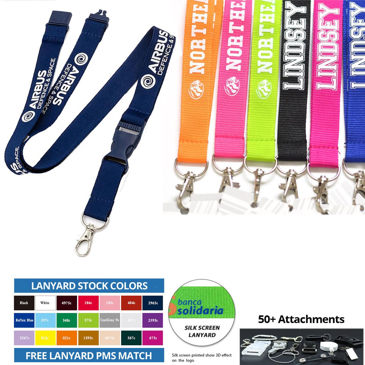Custom 1" Polyester Lanyard - Silk Screen 5