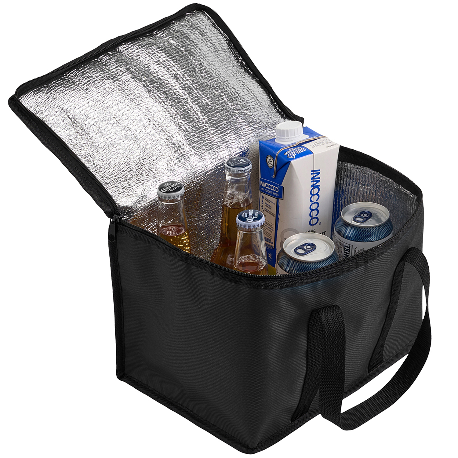 600D Insulated Zipper closure Lunch Bag with Double Handles 2