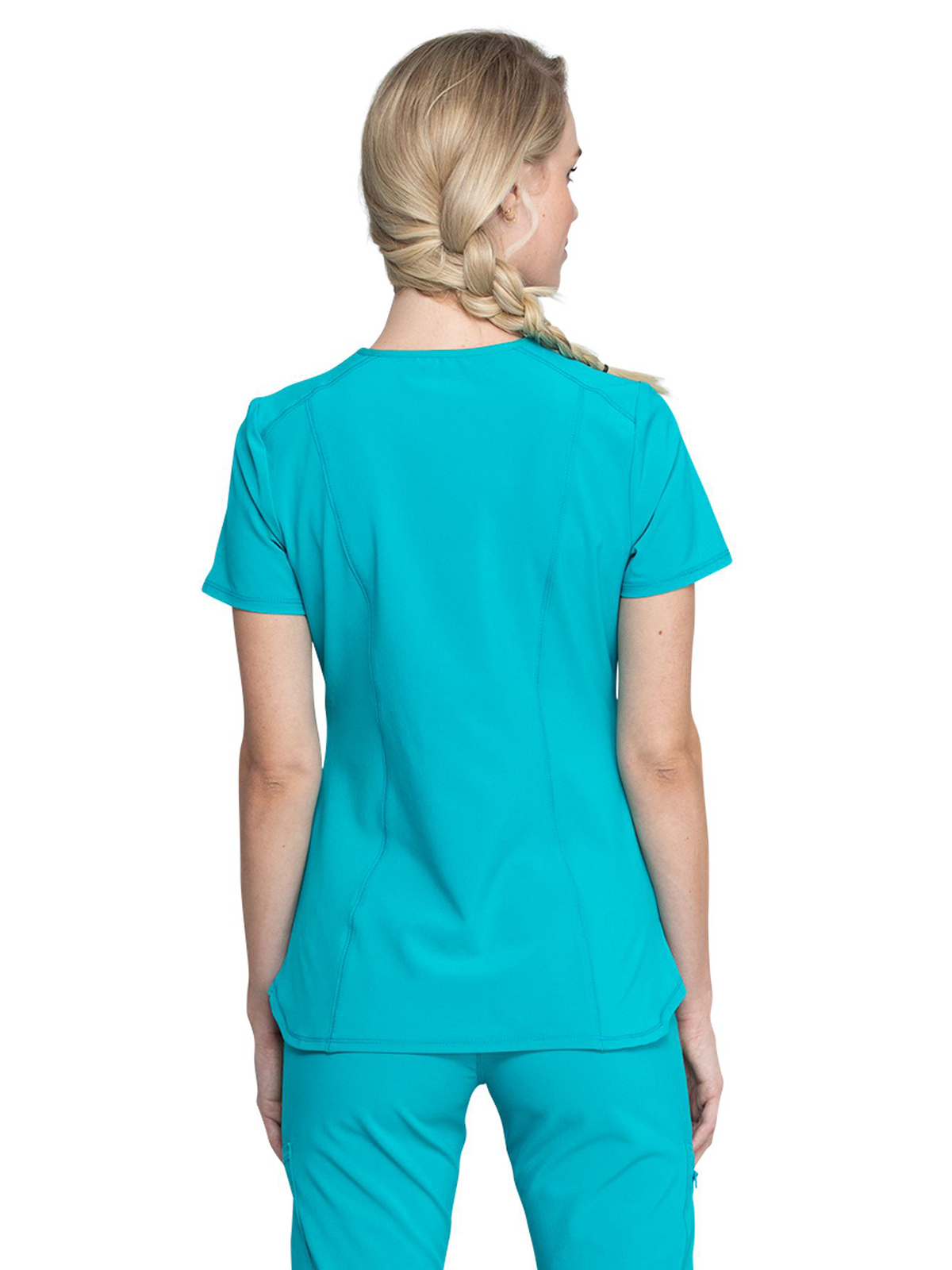 Infinity - Women's 2 Pocket Princess Seams V-Neck Top 9