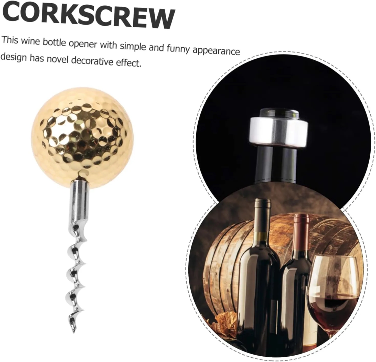 Mini Pocket Golf Ball Shaped Wine Opener/Corkscrews 3