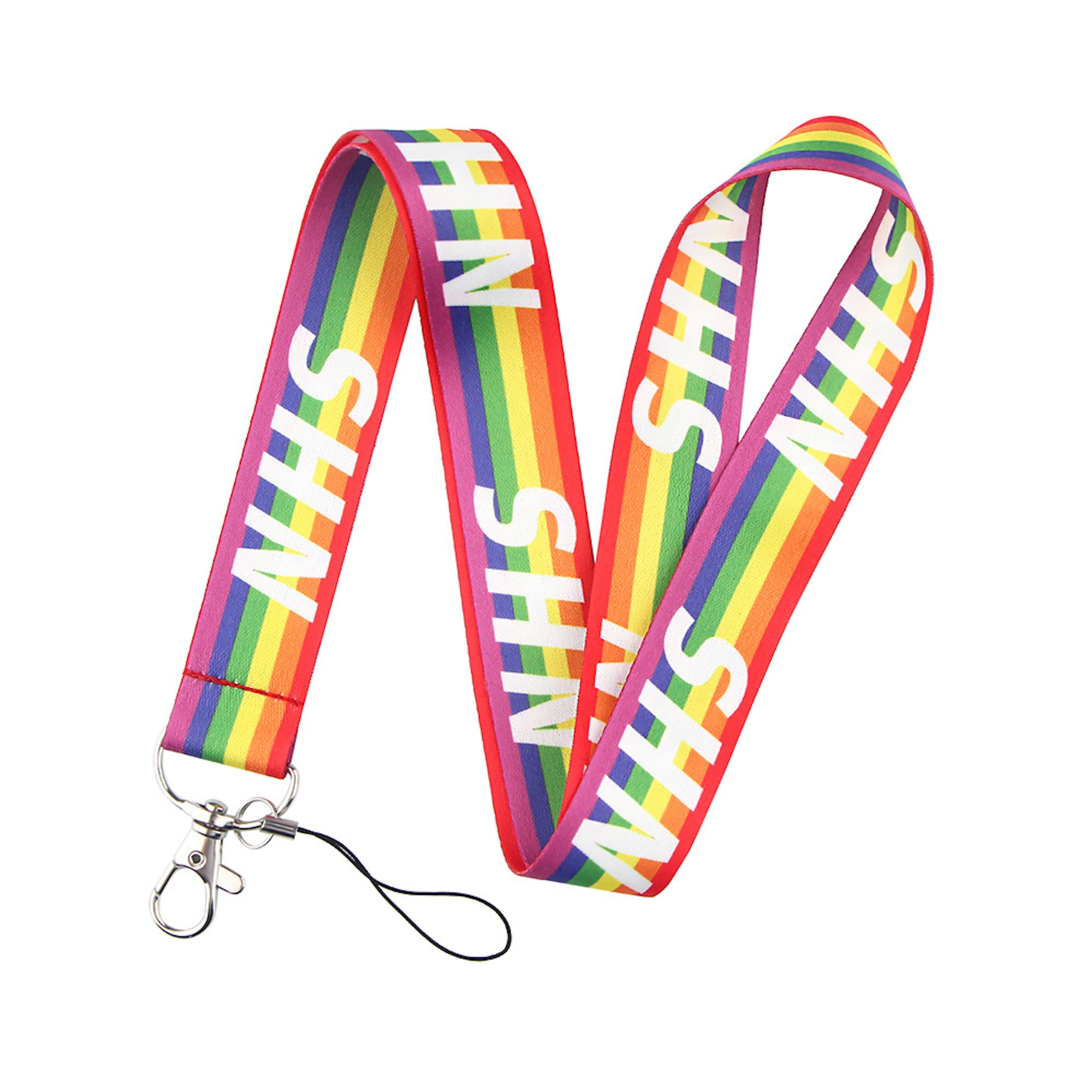 Rainbow Lanyard Neck Strap w/Keychain 5