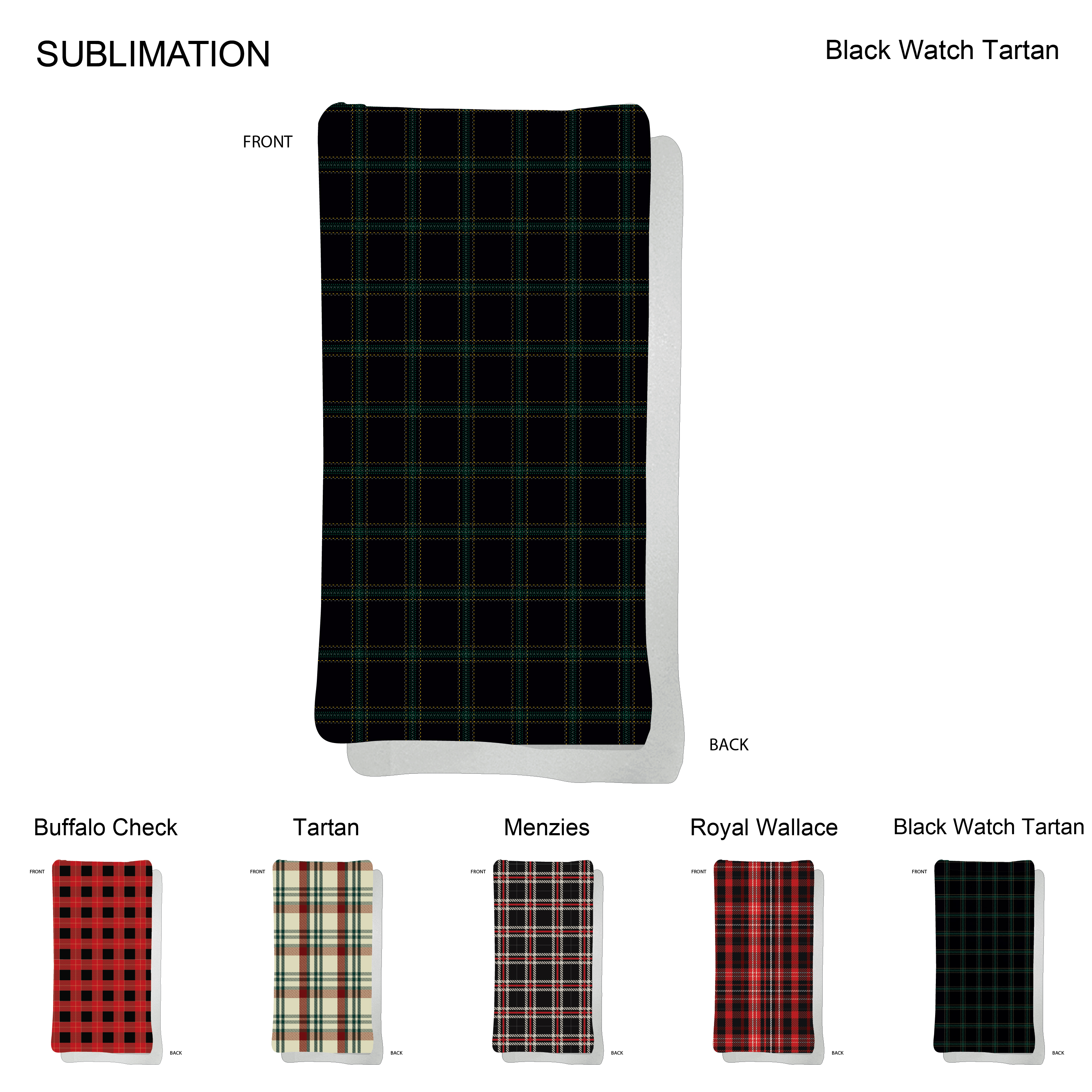 Stock Plaid Design Ultra Soft and Smooth Microfleece blanket, 30"x60", Sublimated 3