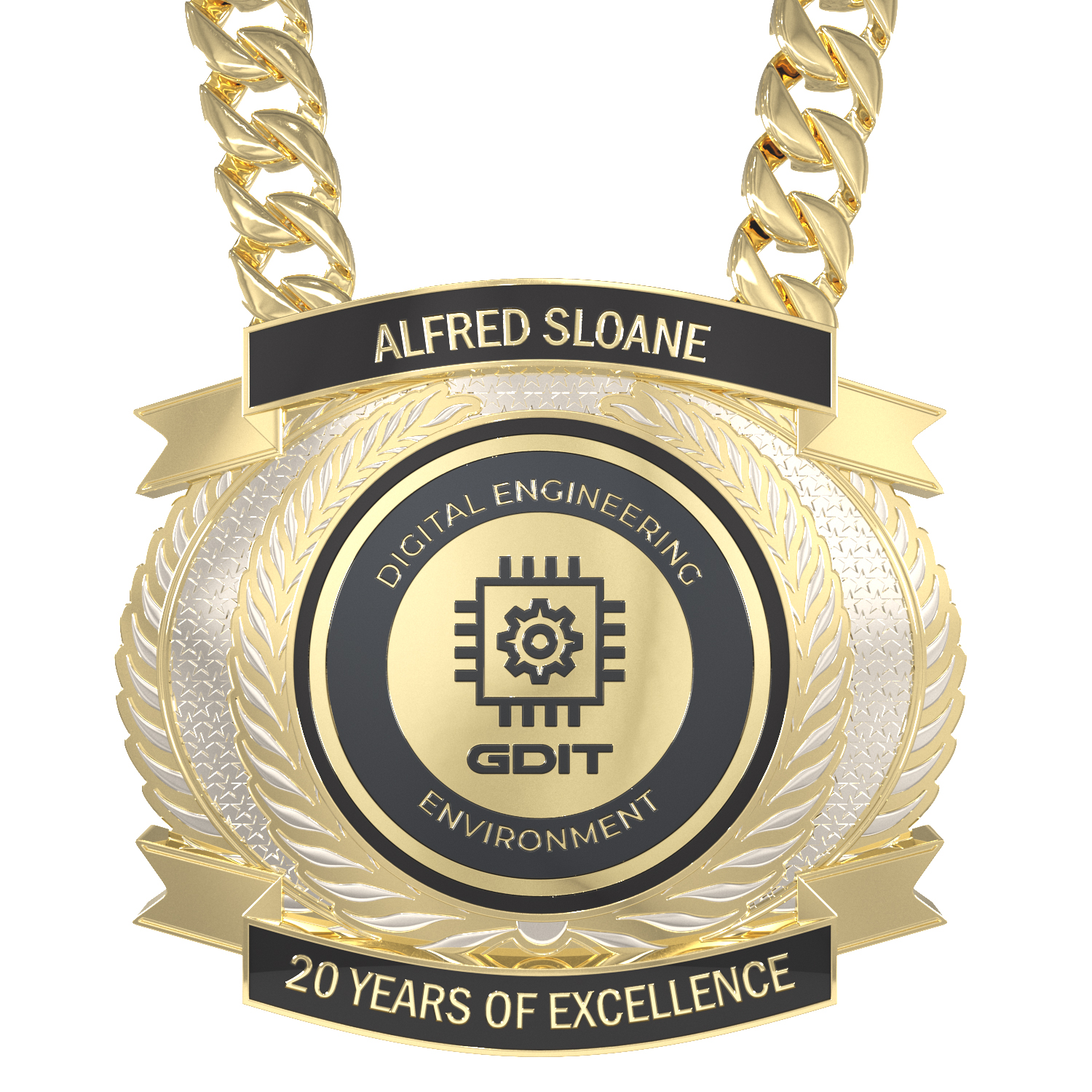 Express Vibraprint® Dual Plated Champ Chain w/ Premium Chain 20