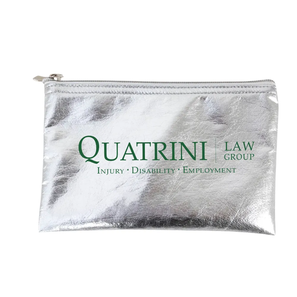 Metallic Vegan Leather Zippered Pouch 5