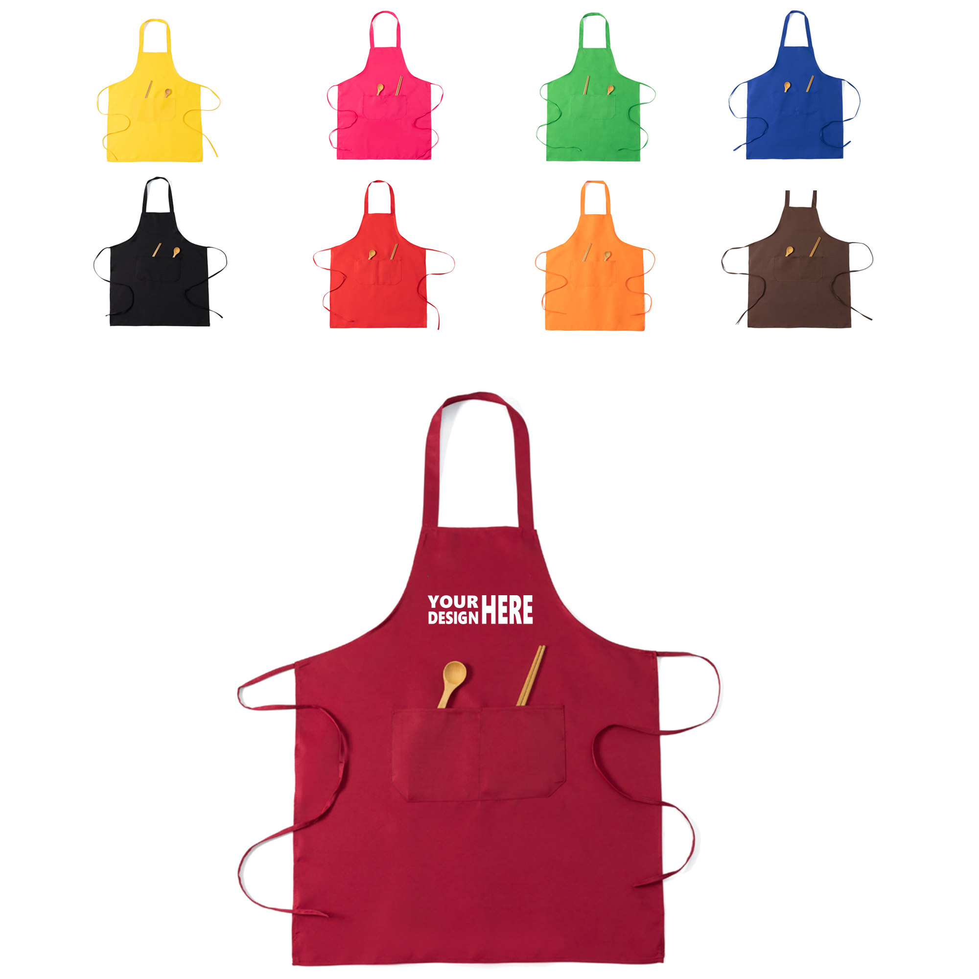 Polyester Neck-Hanging Apron With Pockets 2