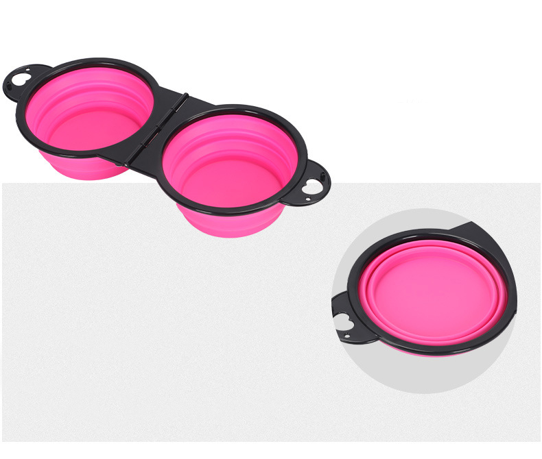 Collapsible Dog Dual Bowls 12