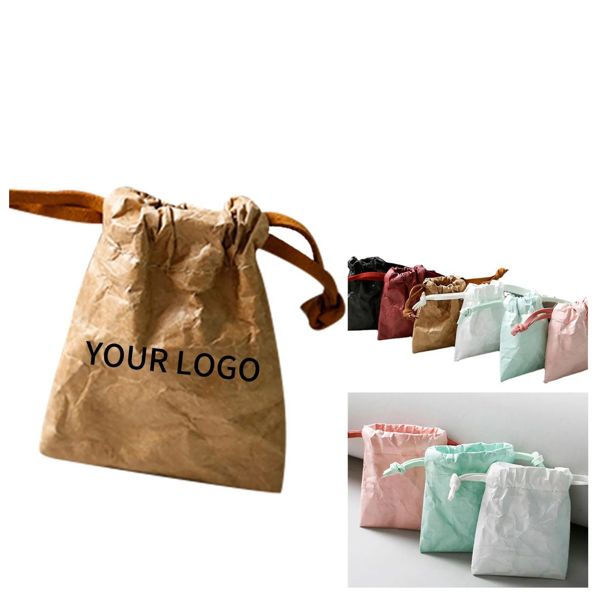 Compact Tyvek Drawstring Bag for Packaging 4