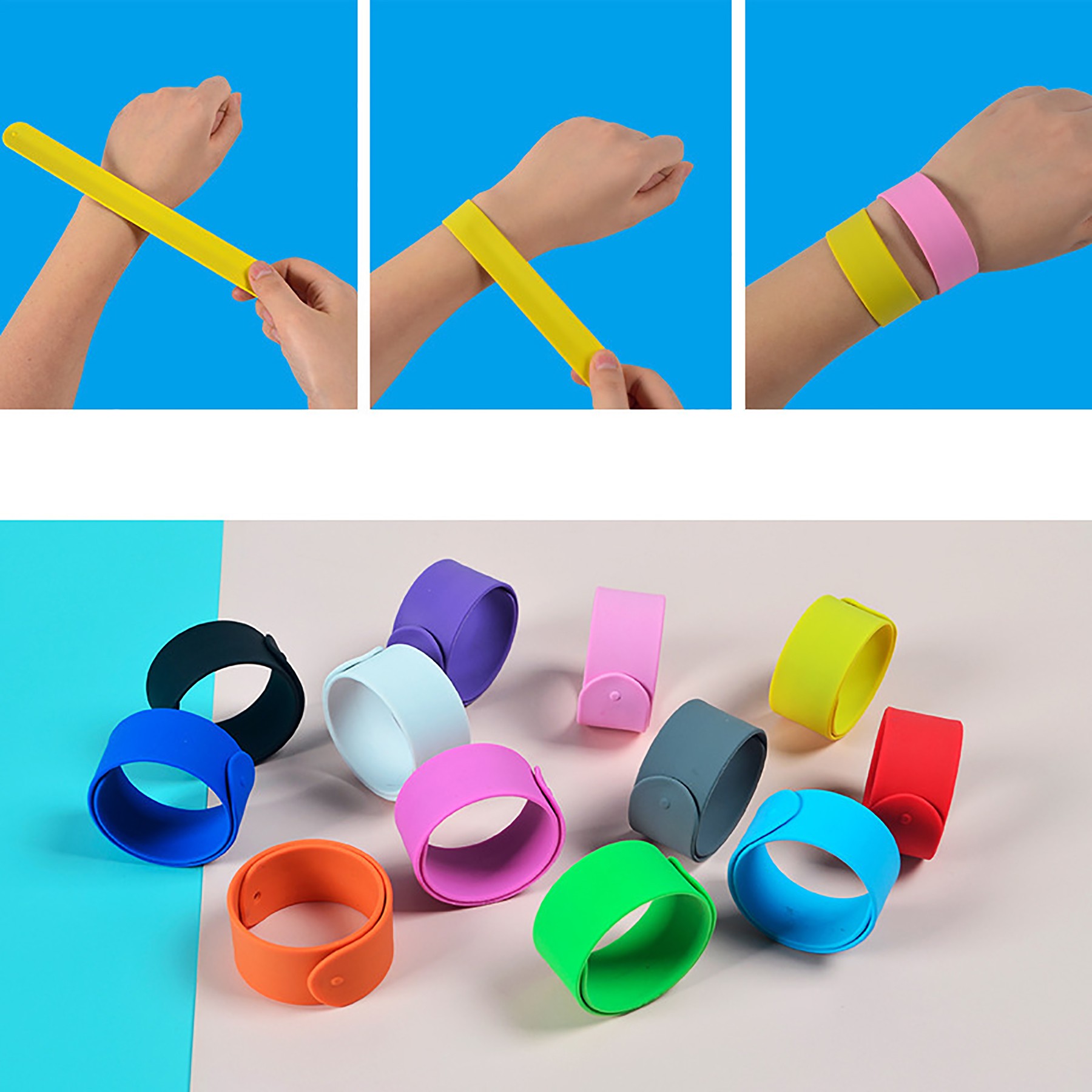 Silicone Slap Ring Bracelet Wristband 3