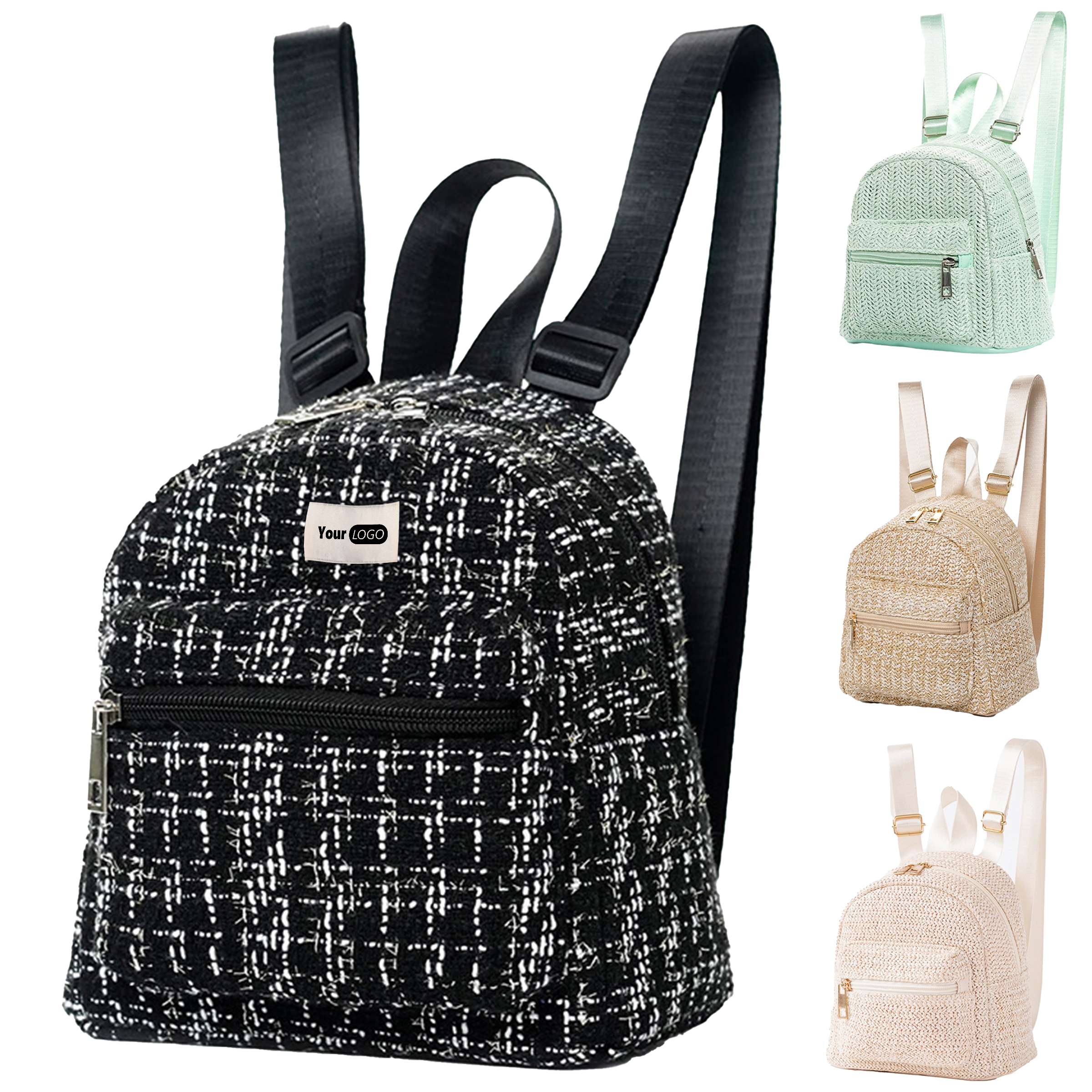 Jute Double Zipper Personalized Backpack 6