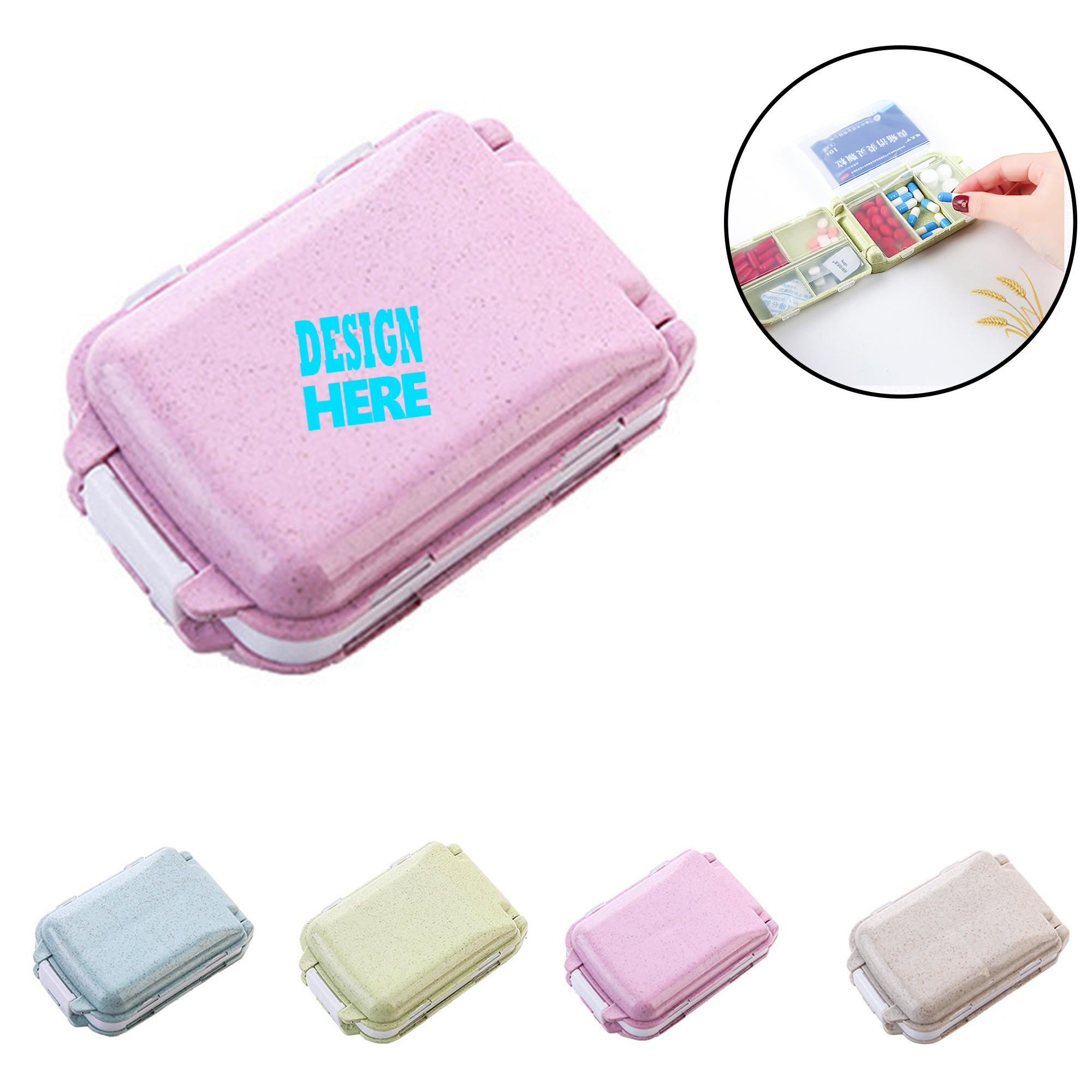 Three-Layer 8-Slot Compact Pill Storage Box 1