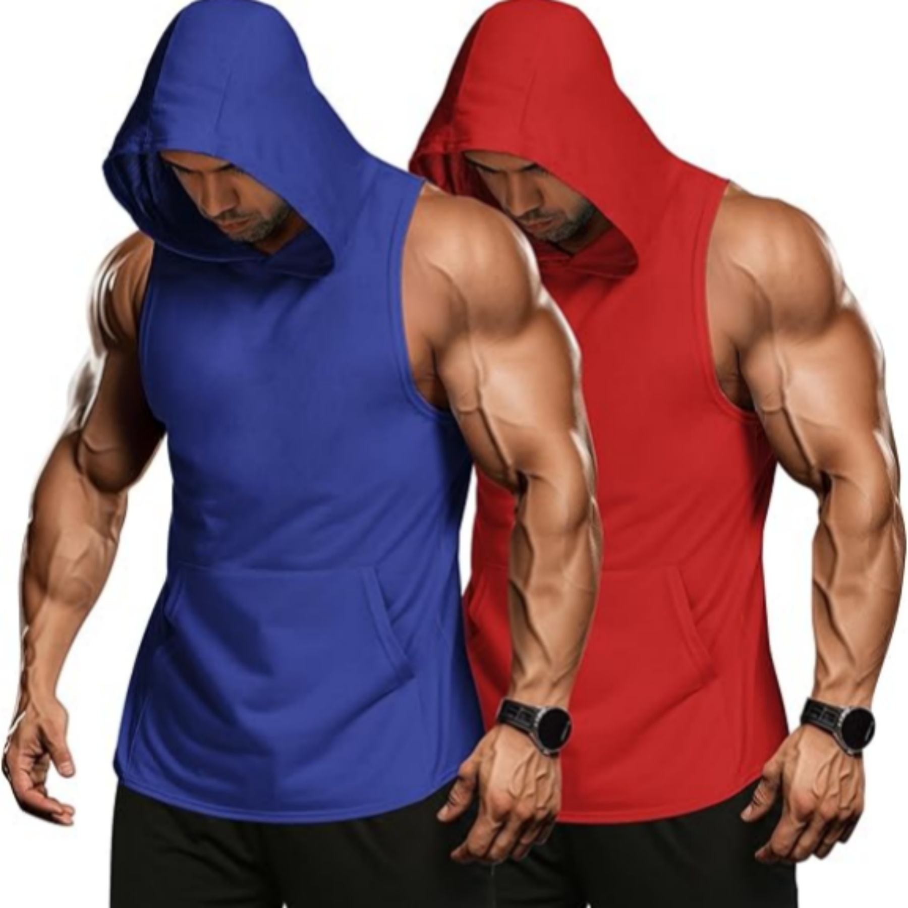 Workout Hoodie Muscle Fitting Sleeveless Shirt 12