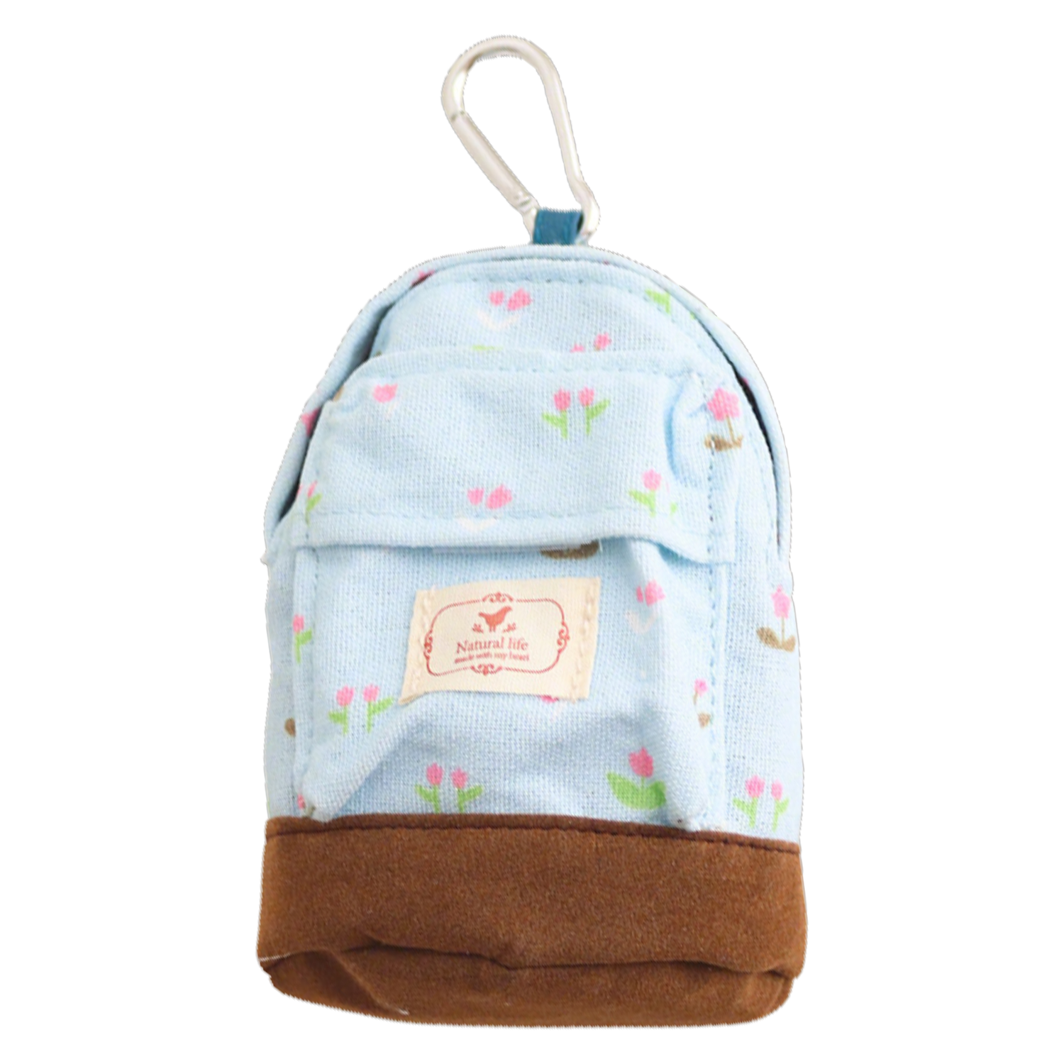 Canvas Mini Backpack Coin Purse w/ Carabiner 4