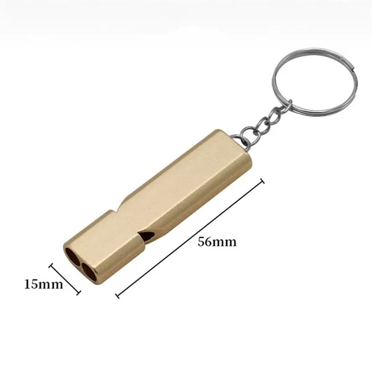 Dual-Tube Emergency Survival Whistle Keychain  High Frequency Aluminum Alloy 2