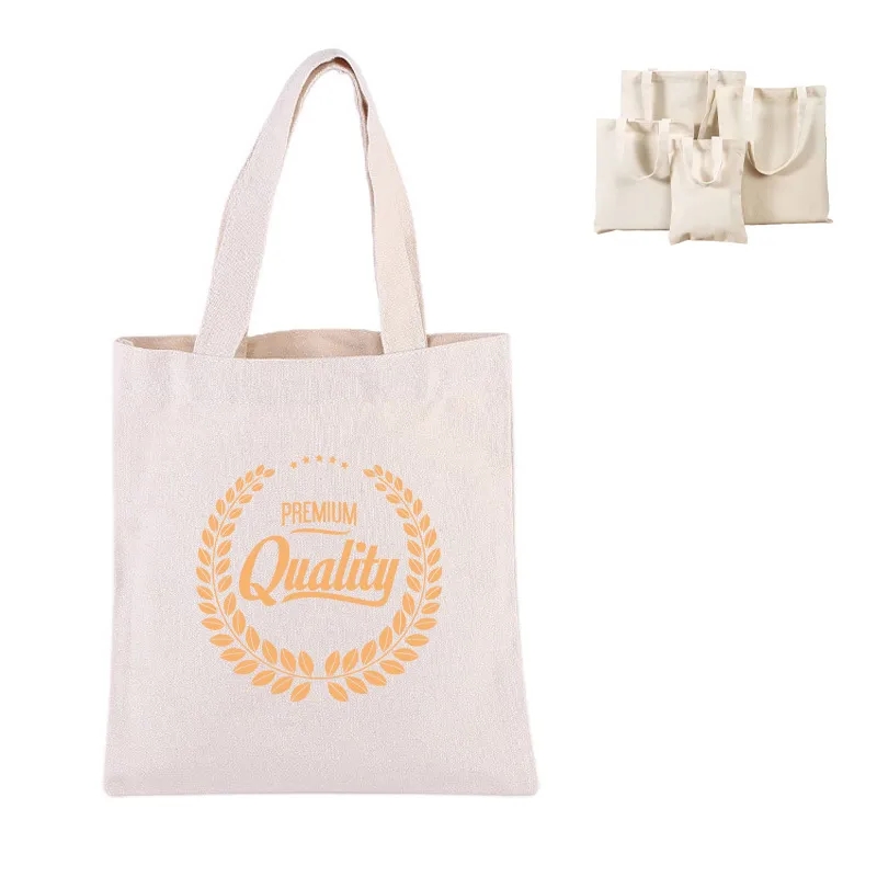 Custom Natural Cotton Zipper Canvas Tote Bag 1