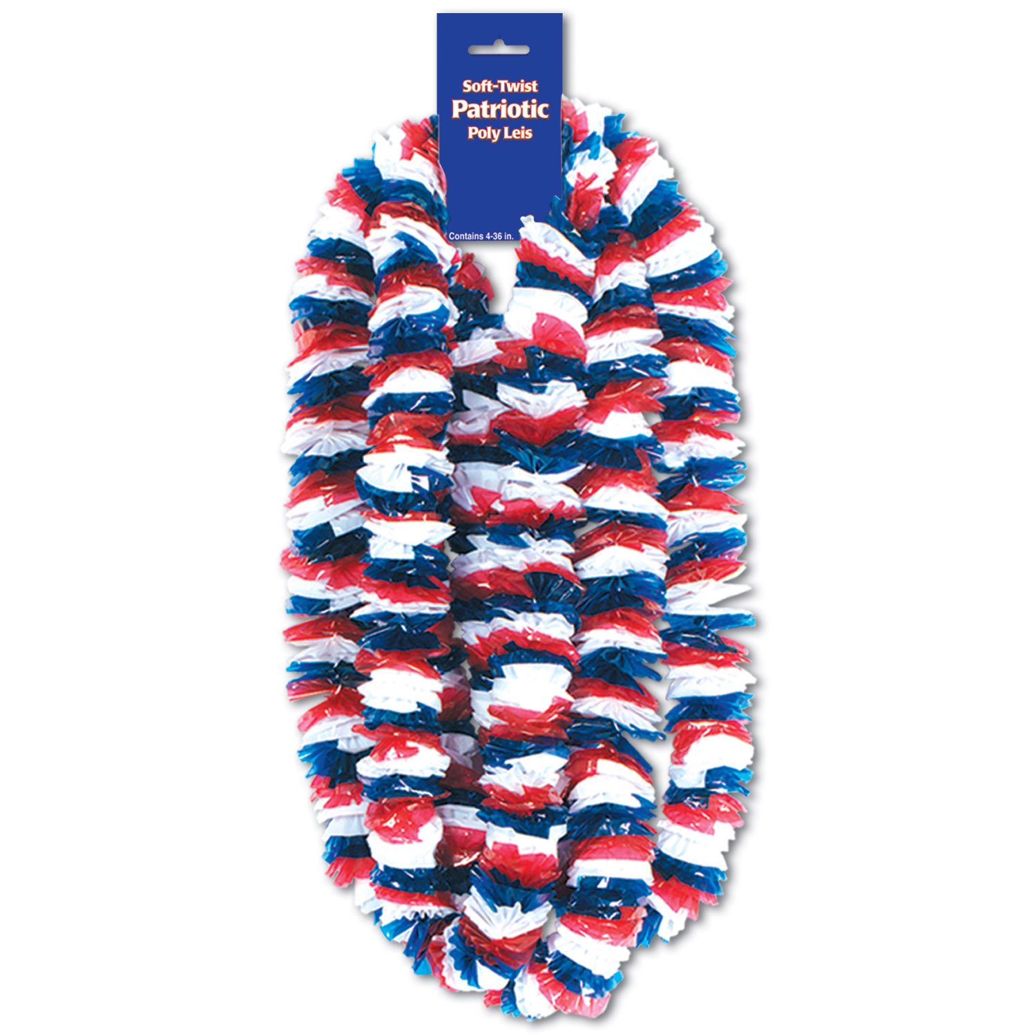 Patriotic Soft Twist Poly Leis