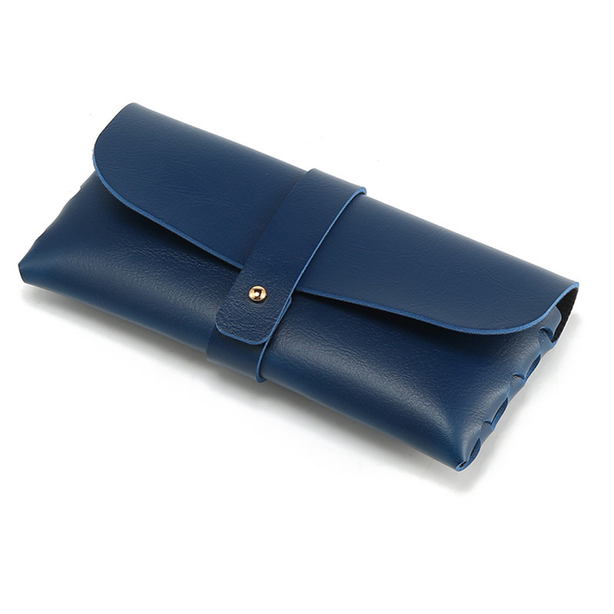 Leather Glasses Case Snap Button Pouch Sunglasses Holder 3