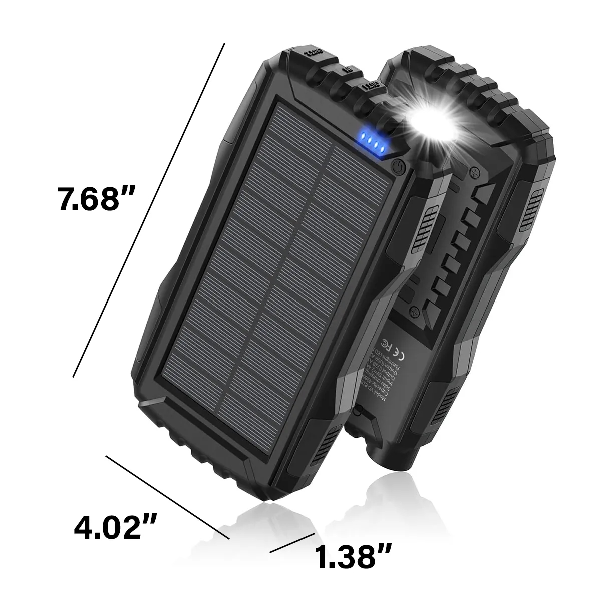 42800mAh Solar Power Bank Fast Charger Built-in Flashlight 4