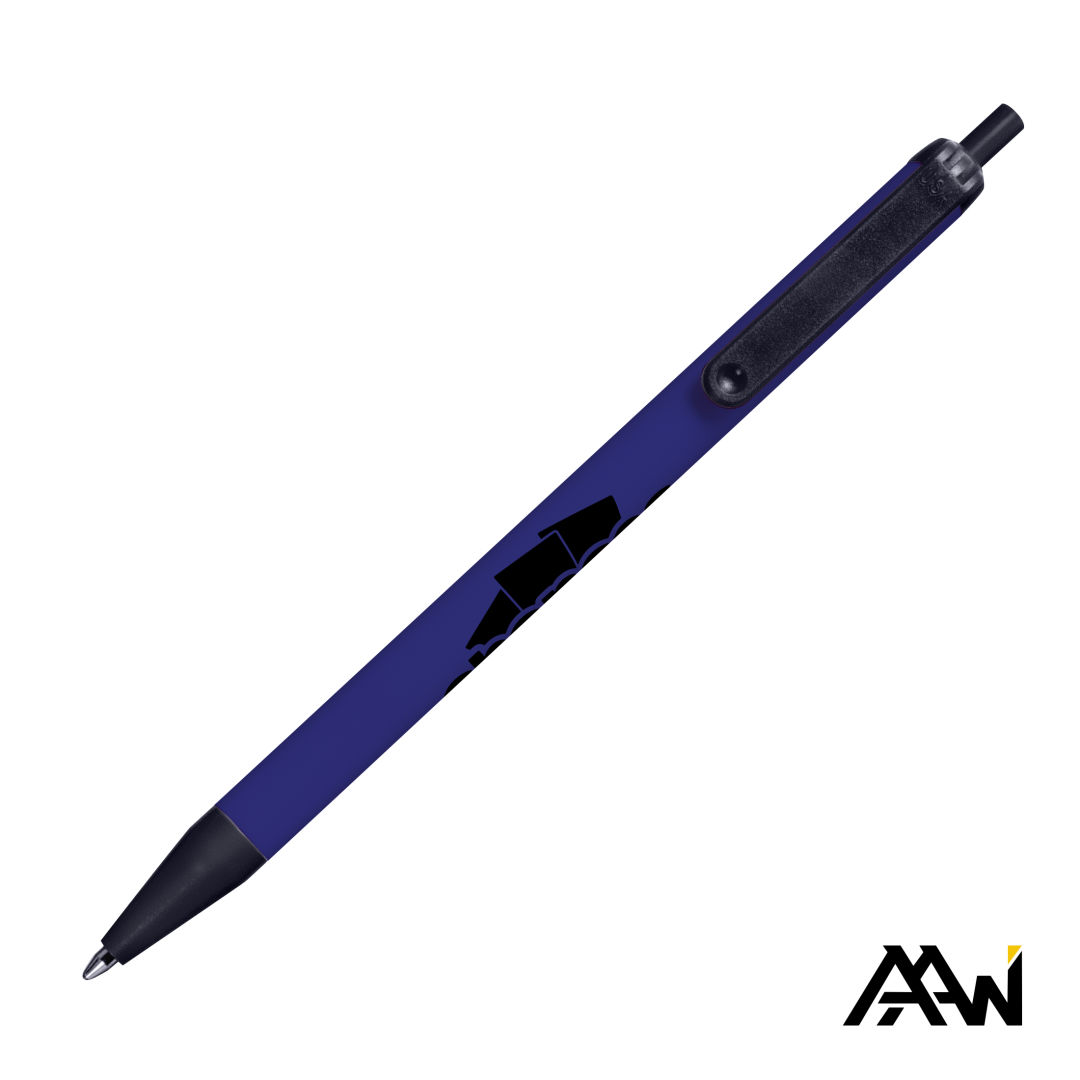 Value Slim Pen w/Glossy Colored Barrel - Matte Black Accent 12