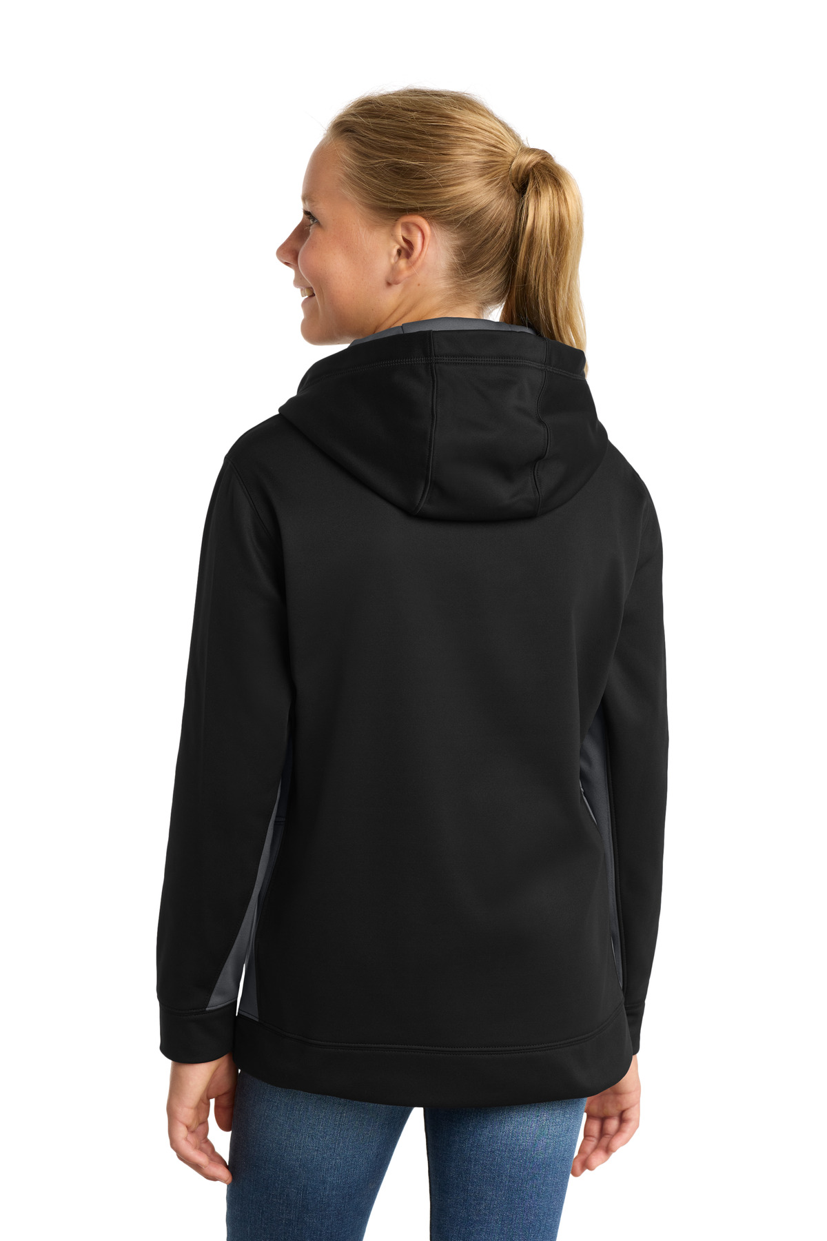 Sport-Tek Youth Sport-Wick Fleece Colorblock Hooded Pullover. YST235 6