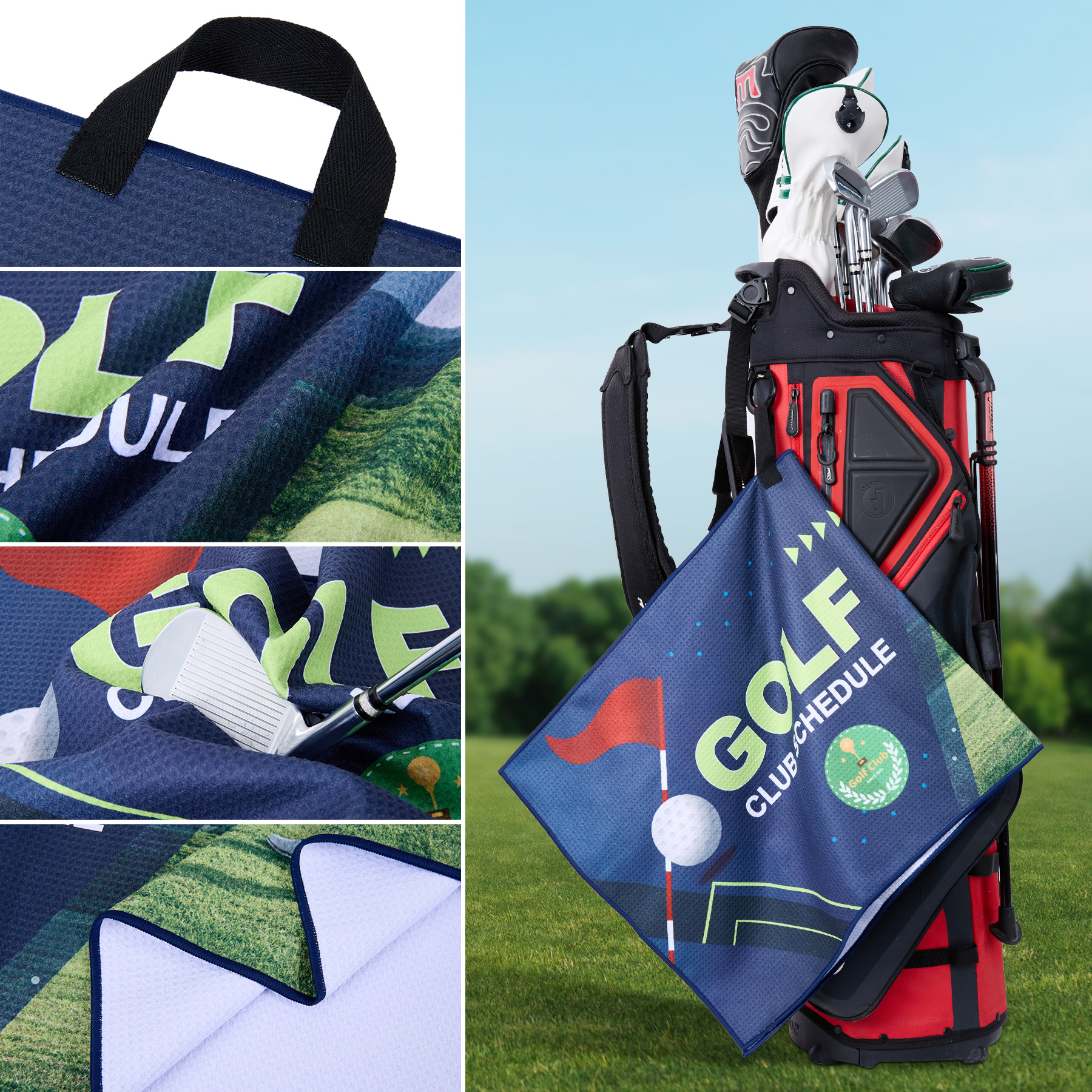 17" X 40" Full Color Waffle Golf Towel 5