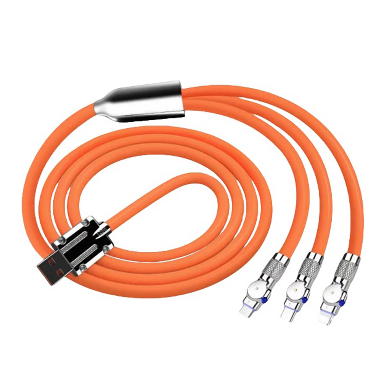 120W Silicone 3-in-1 Charging Cable – USB-C Fast Charge 2