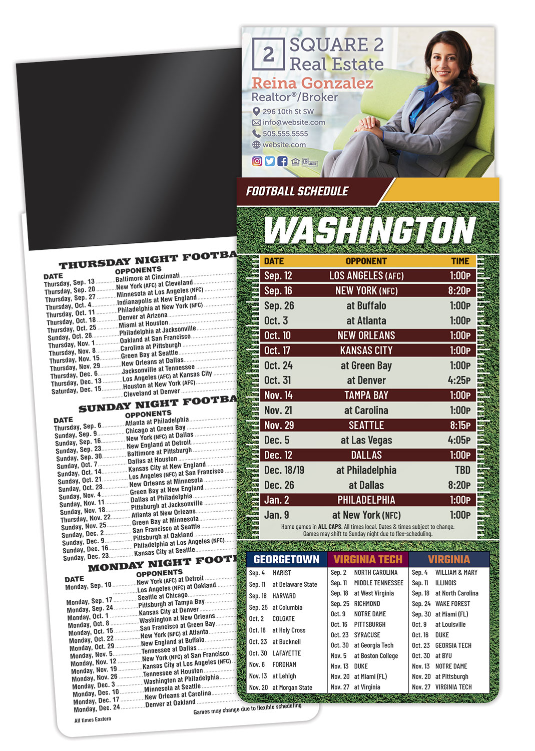 Magna-Card Business Card Magnet Football Schedules (3.5x9) 1