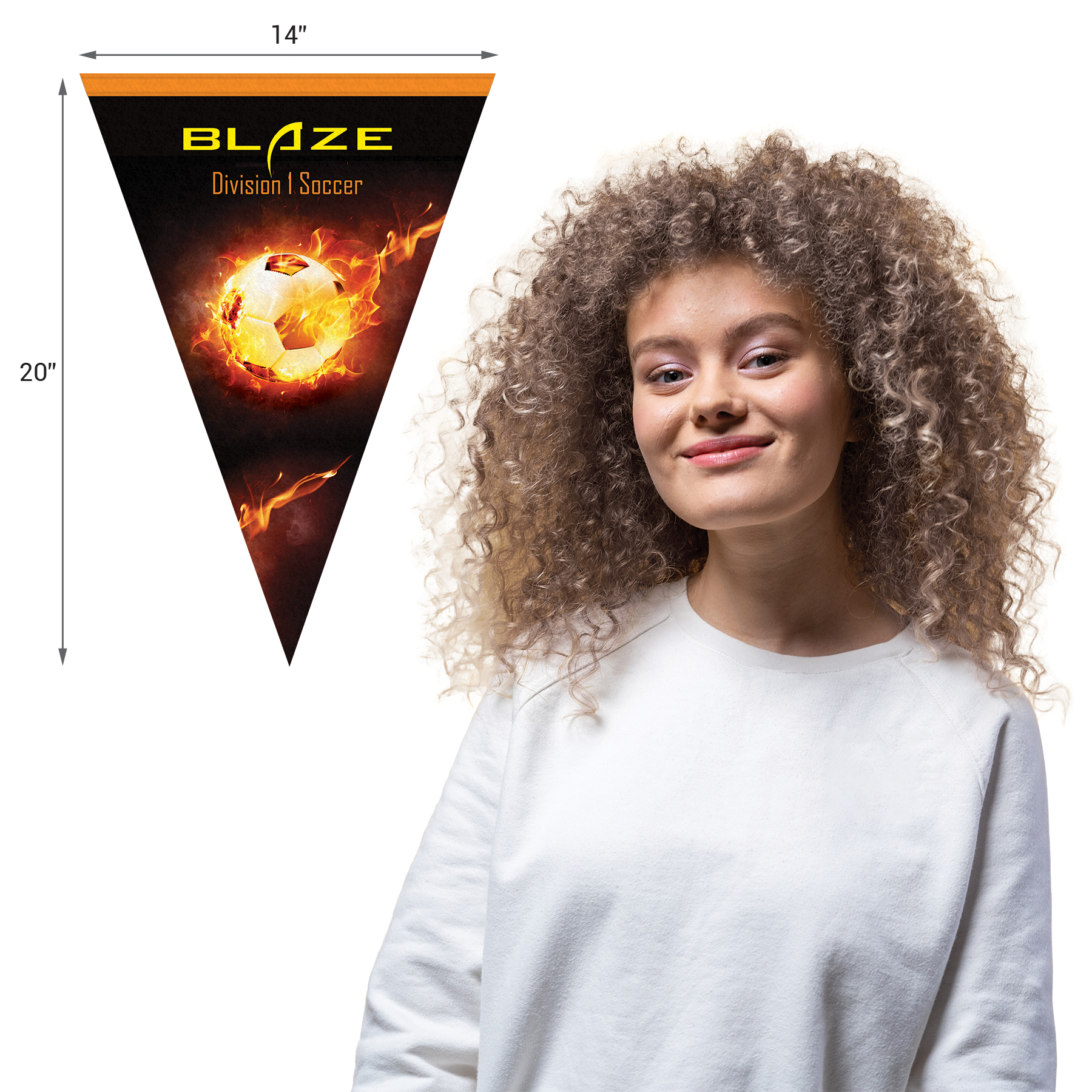 14" x 20" Vertical Triangle Shaped Felt Banner 5