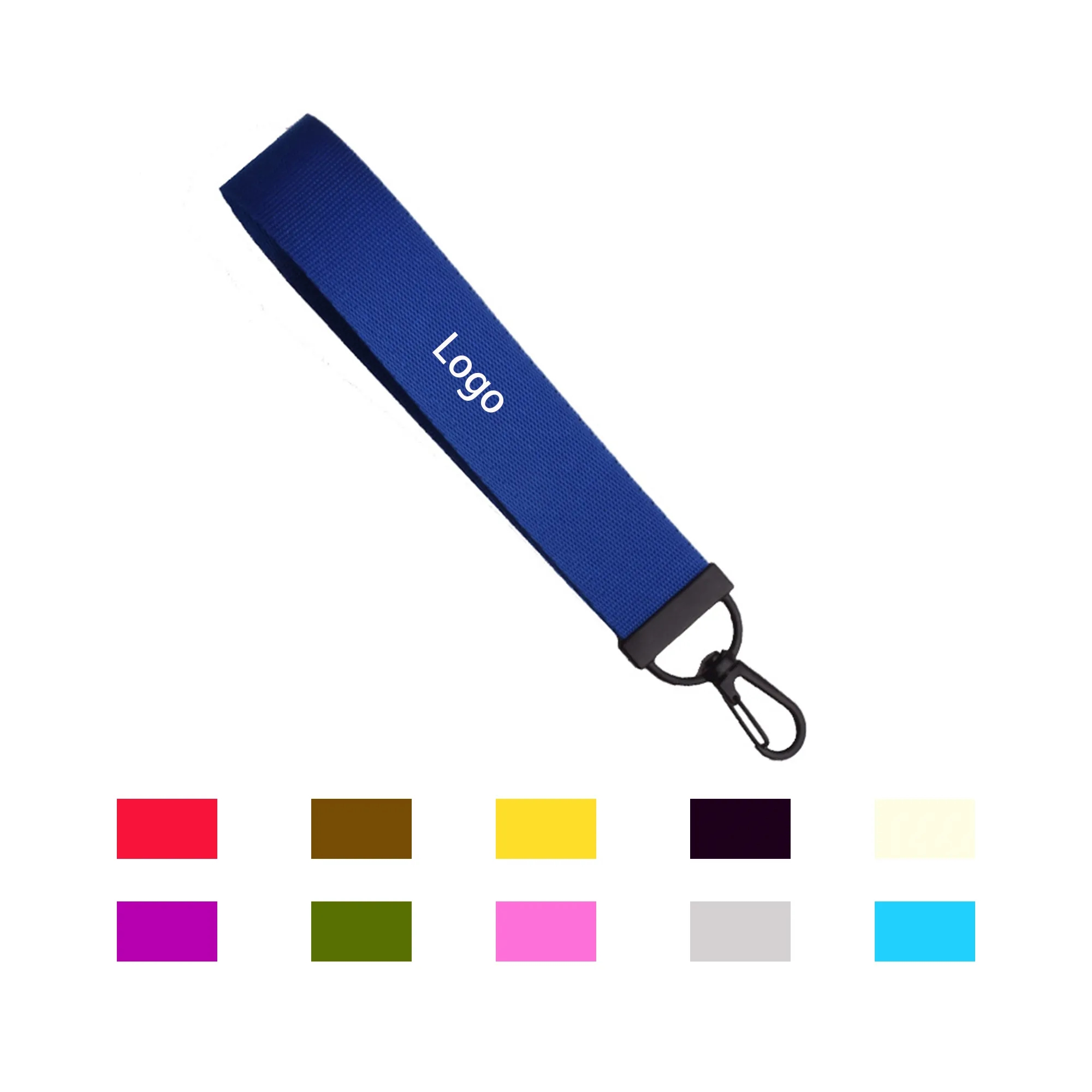 MOQ100 Polyester Webbing Wristbands Keychain 3