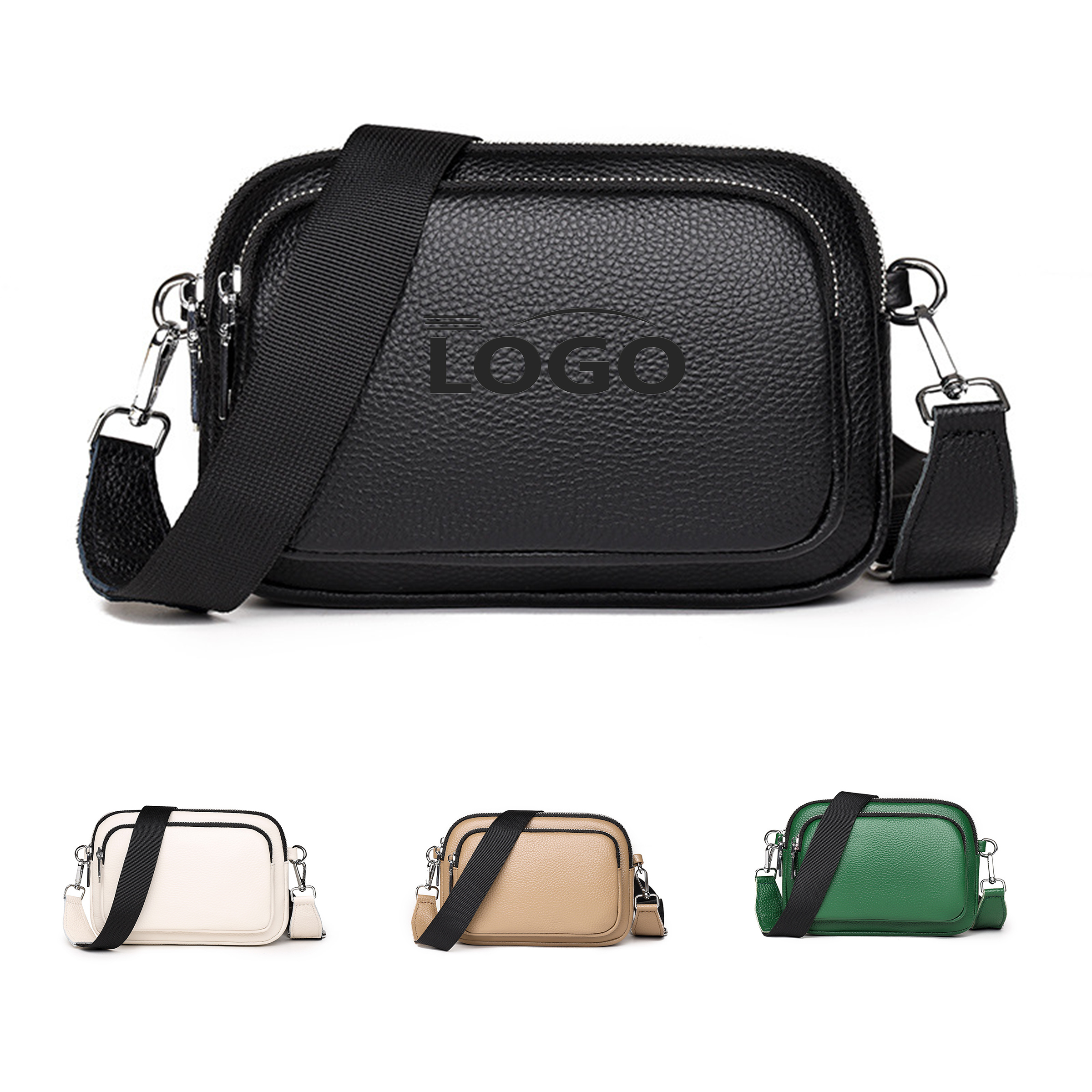 Elegant Leather Crossbody Bag - Compact & Stylish 4