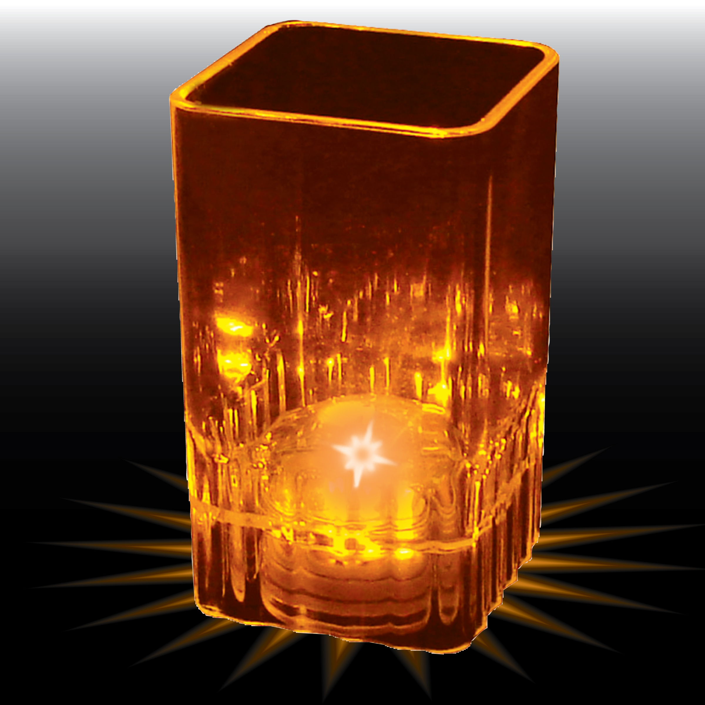 2oz Light Up Plastic Fluted Square Shot Glass 12