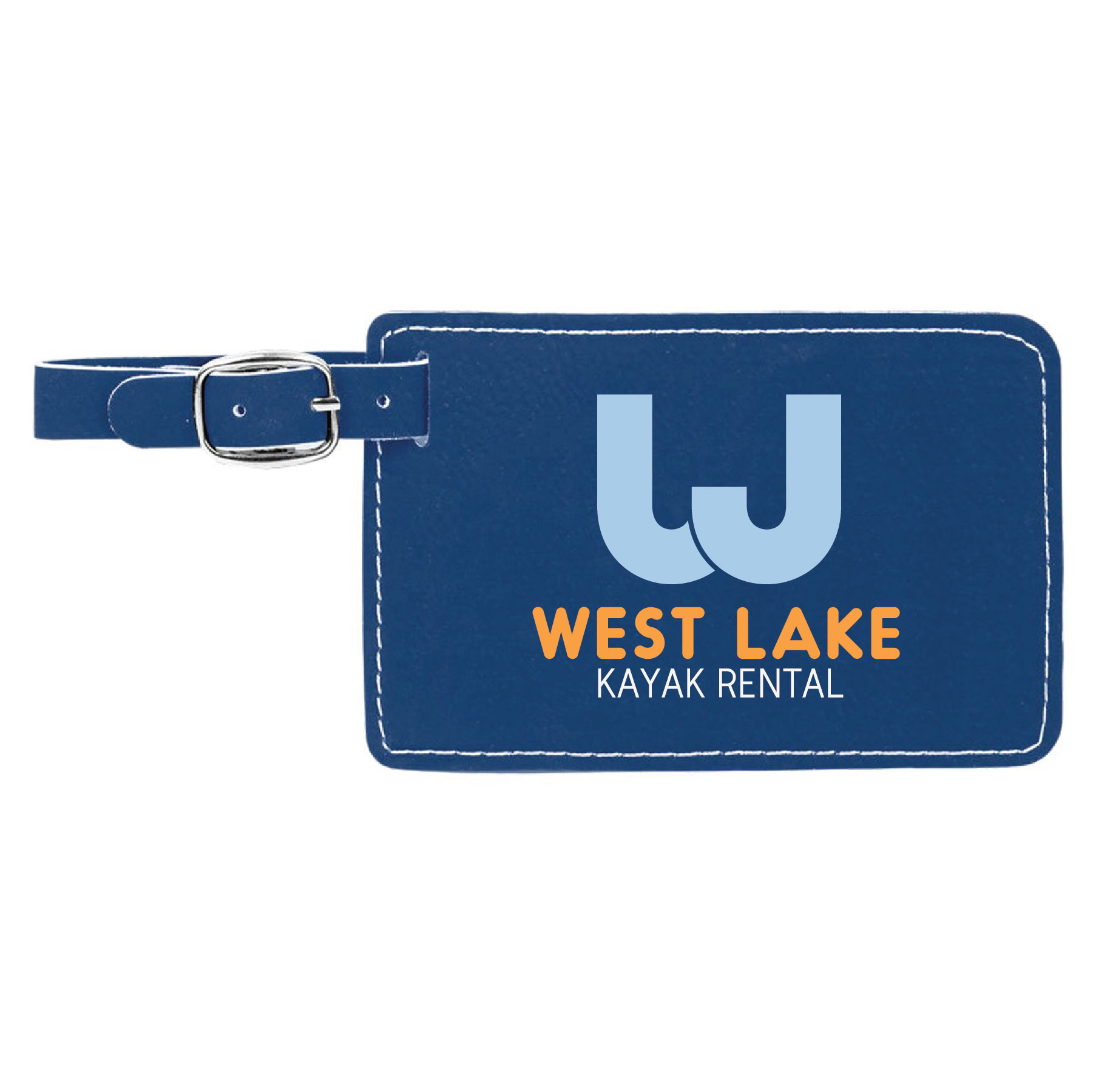 Blue/Silver Leatherette Luggage Tag