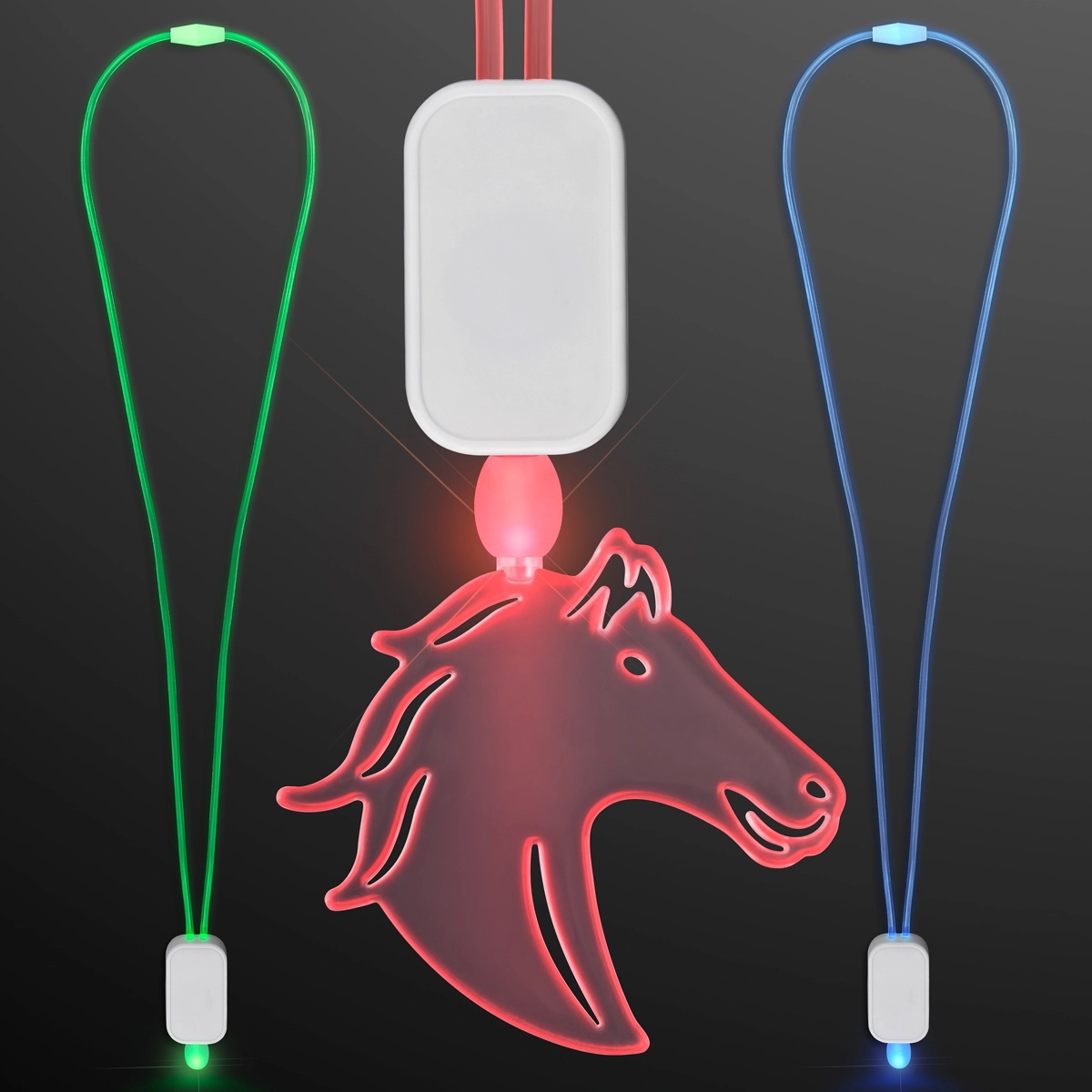 LED Neon Lanyards with Acrylic Horse Pendant 6