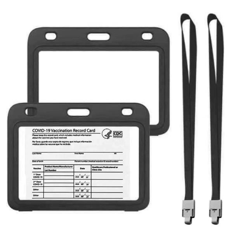 4x3" Vaccination Card Protective Holder Cover w/ Landyard 6