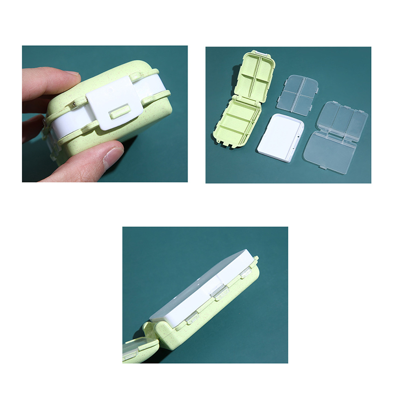 8 Compartments Pill Organizer Portable Pocket Pill Box Dispenser 8