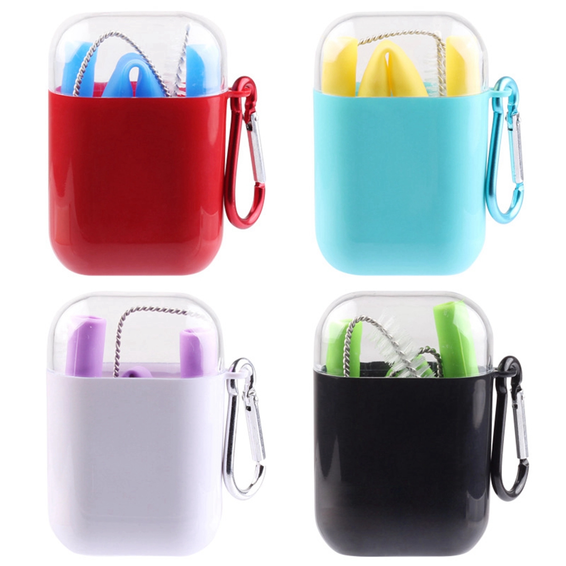 Collapsible Silicone Straw Set with Transparent Box 1