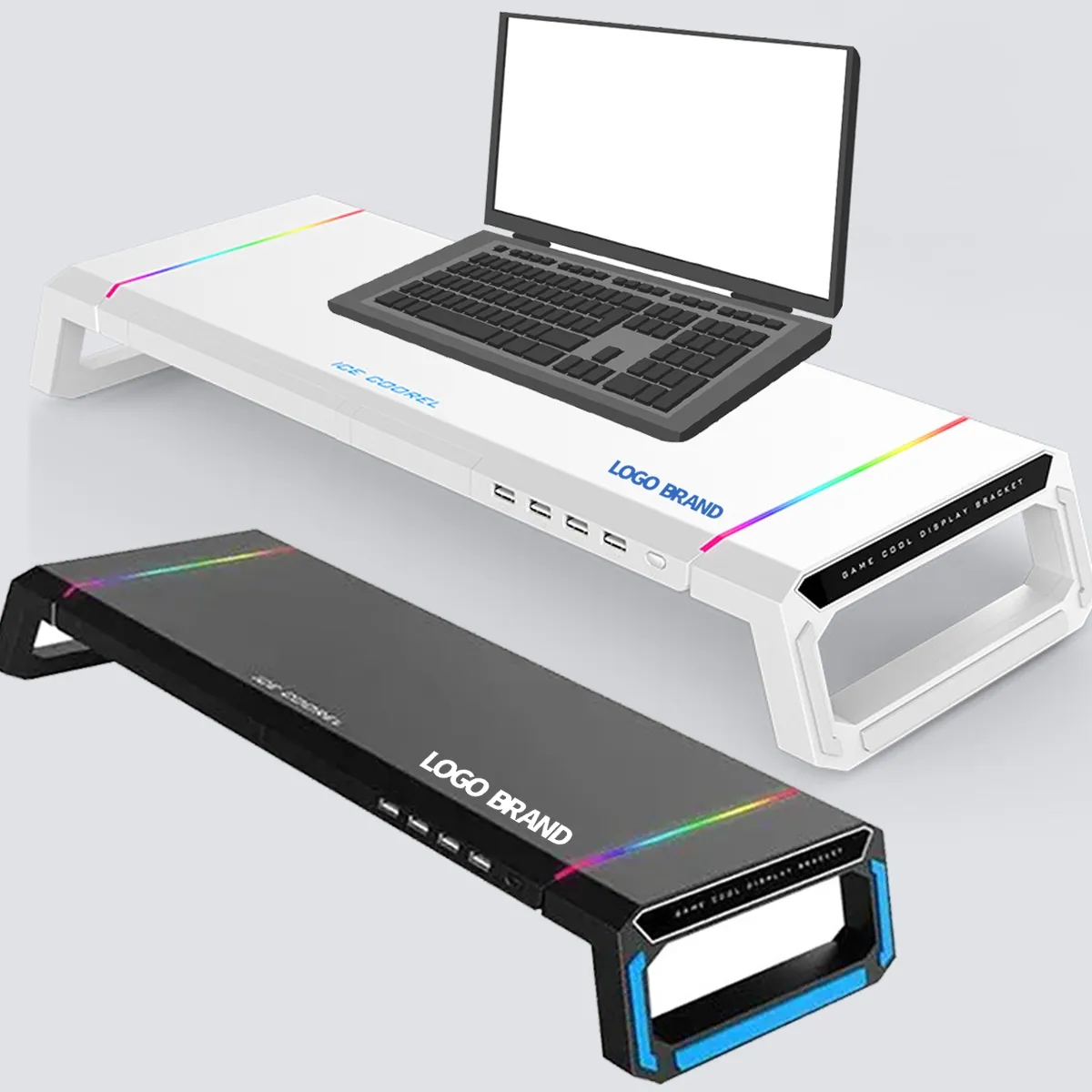 Laptop Computer Stand Riser Bed Fold Desk with USB Ports 2