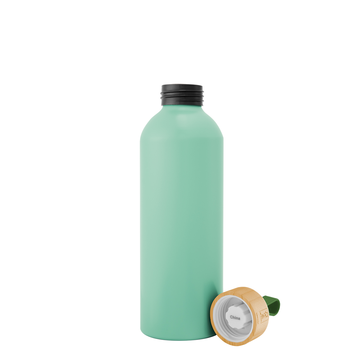 25 Oz. Blaire Recycled Aluminum Bottle With Bamboo Lid And Carry Handle, custom water bottle with logo imprint 24