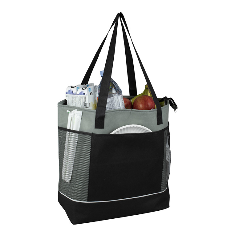 22"W x 16"H x 7 ½"Gusset - "FROST LINE" Super-Sized Insulated Zipper Cooler Tote 5