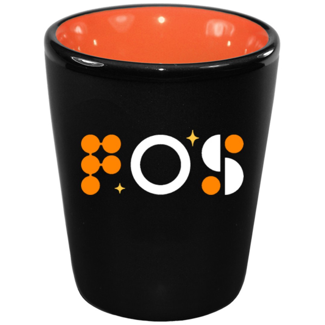 1.5 oz Hilo Orange IN Ceramic Shot - Black Matte OUT
